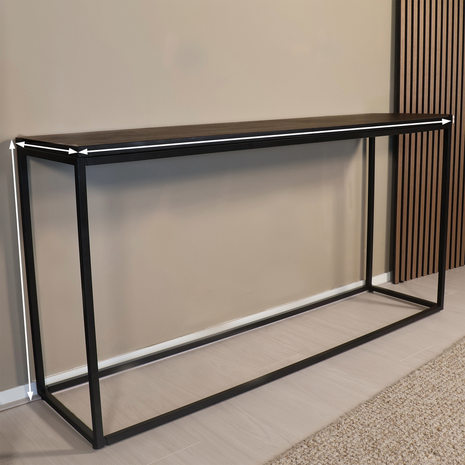 Lizzely Garden & Living Bijzettafel mangohout Osso 150cm zwart