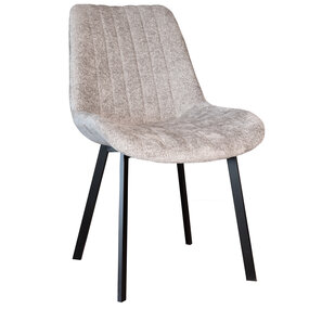 Lizzely Garden & Living Eetkamerstoel Susta grijs chenille eetstoel