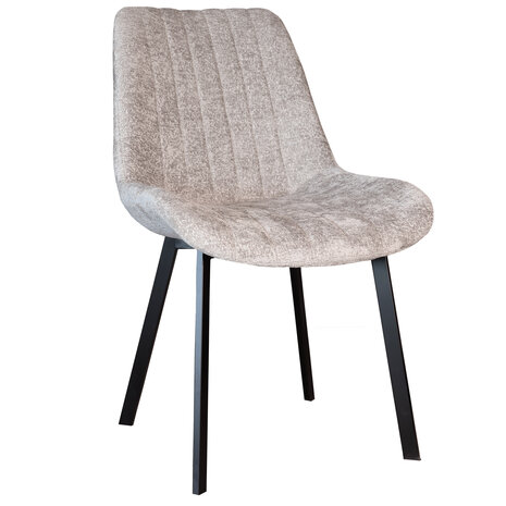 Lizzely Garden & Living Eetkamerstoel Susta grijs chenille eetstoel