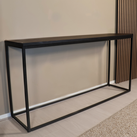 Lizzely Garden & Living Bijzettafel mangohout Osso 150cm zwart