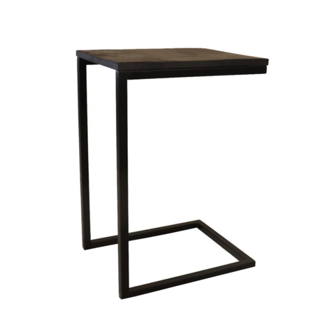 Lizzely Garden & Living Bijzettafel Industrieel Jerry 55cm mangohout zwart