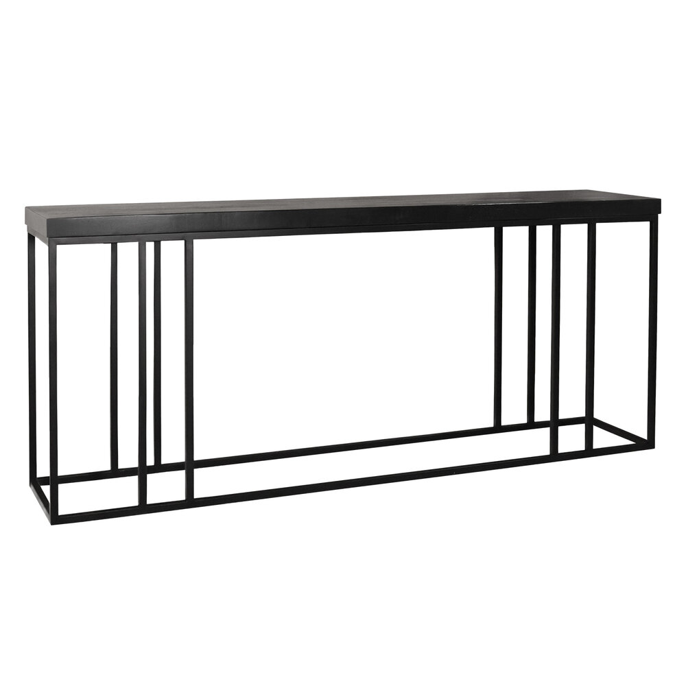 Bijzettafel mangohout Don 150cm zwart