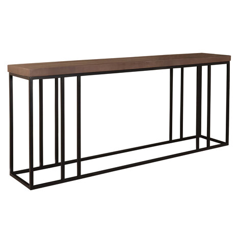 Lizzely Garden & Living Bijzettafel mangohout Don 180cm walnoot