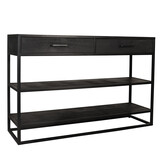 Lizzely Garden & Living Bijzettafel visgraat 120cm mangohout zwart Livia Lizzely Garden & Living Bijzettafel visgraat 120cm mangohout zwart Livia