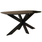 Eettafel deens ovaal mangohout 160cm Austin zwart ovale tafel duurzaam mango eetkamertafel