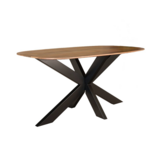 Lizzely Garden & Living Eettafel deens ovaal mangohout 160cm Austin lichtbruin ovale tafel duurzaam mango eetkamertafel