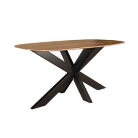 Lizzely Garden & Living Eettafel deens ovaal mangohout 160cm Austin lichtbruin ovale tafel duurzaam mango eetkamertafel