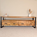 Lizzely Garden & Living TV meubel mangohout Ilse industrieel 180cm duurzaam massief hout mango