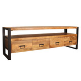 Lizzely Garden & Living TV meubel mangohout Ilse industrieel 180cm duurzaam massief hout mango