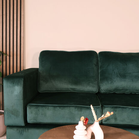 Lizzely Garden & Living Hoekbank design Venna 200cm bank donkergroen velvet