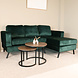 Lizzely Garden & Living Hoekbank design Venna 200cm bank donkergroen velvet