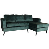 Lizzely Garden & Living Hoekbank design Venna 200cm bank donkergroen velvet