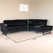 Lizzely Garden & Living Hoekbank design Puckerto 290cm velvet zwart rechts loungebank