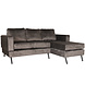 Lizzely Garden & Living Hoekbank design Venna 200cm donkergrijs velvet