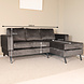 Lizzely Garden & Living Hoekbank design Venna 200cm donkergrijs velvet