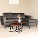 Lizzely Garden & Living Hoekbank design Venna 200cm donkergrijs velvet