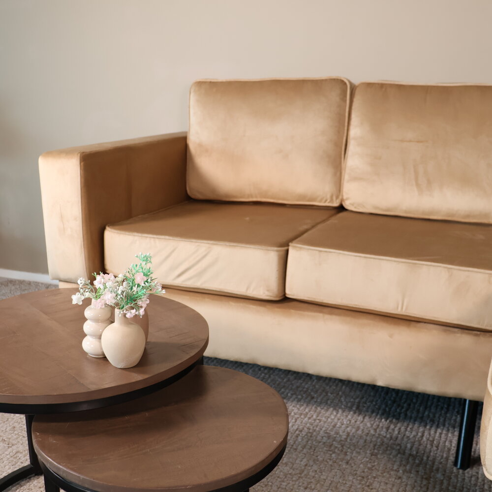 Hoekbank design Venna 200cm bank bruin velvet