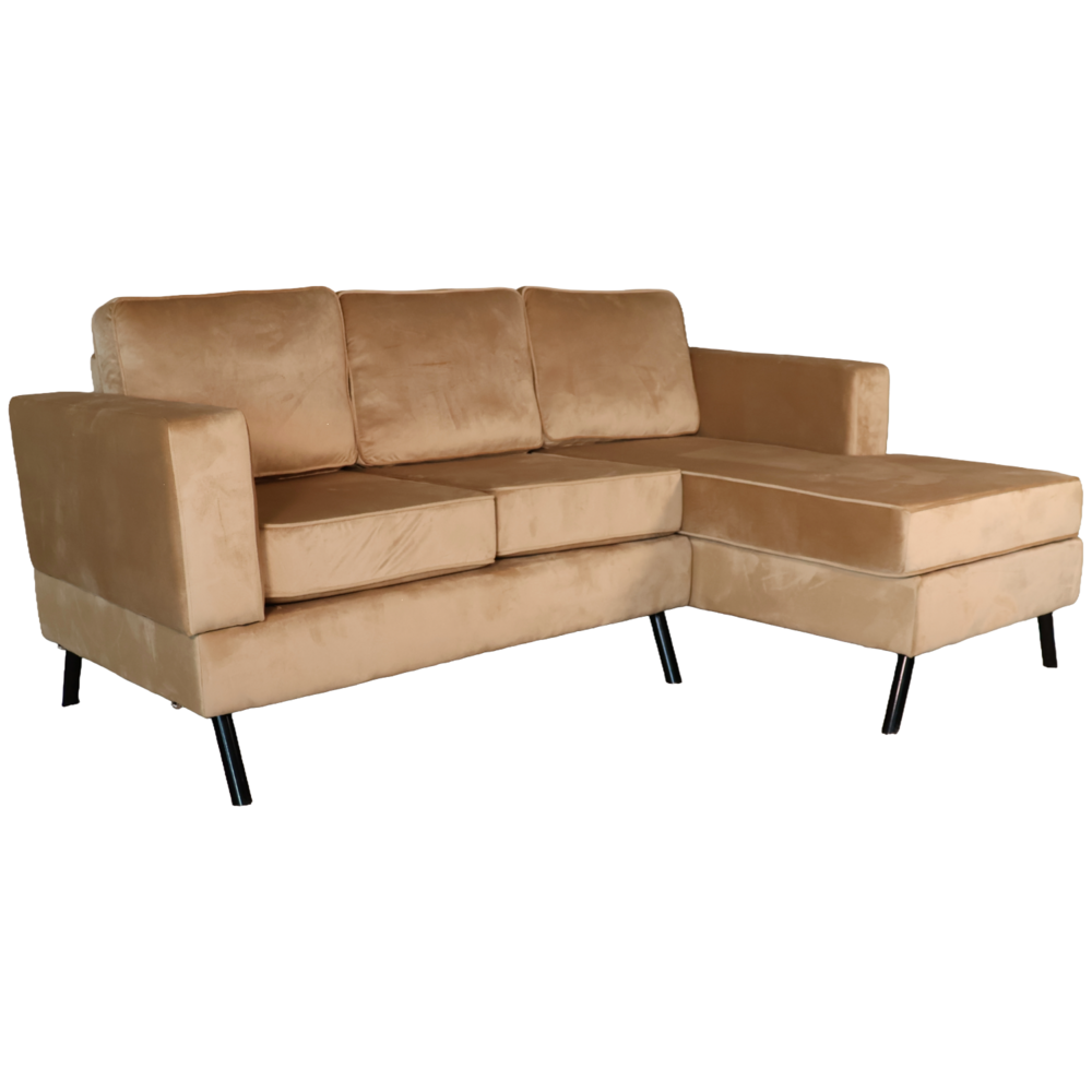 Hoekbank design Venna 200cm bank bruin velvet