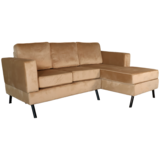 Lizzely Garden & Living Hoekbank design Venna 200cm bank bruin velvet