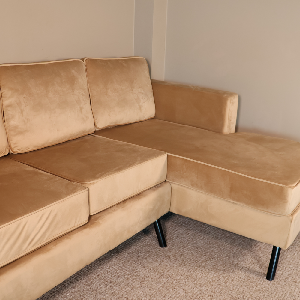 Hoekbank design Venna 200cm bank bruin velvet