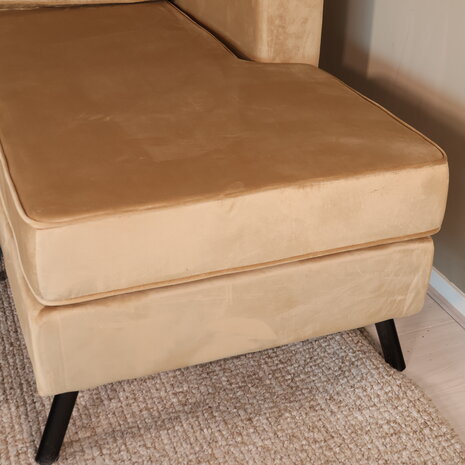 Lizzely Garden & Living Hoekbank design Venna 200cm bank bruin velvet