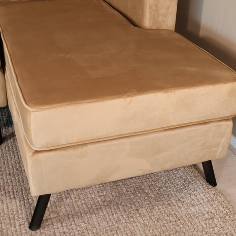 Lizzely Garden & Living Hoekbank design Venna 200cm bank bruin velvet