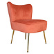 Lizzely Garden & Living Fauteuil zitbank 1 persoons Rilaan velvet oud roze stoel