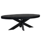 Salontafel ovaal mangohout 130cm Jimmy zwart