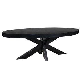 Lizzely Garden & Living Salontafel ovaal mangohout 130cm Jimmy zwart