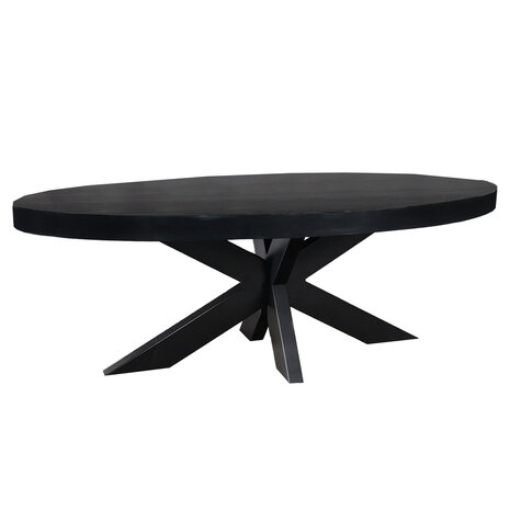 Lizzely Garden & Living Salontafel ovaal mangohout 130cm Jimmy zwart