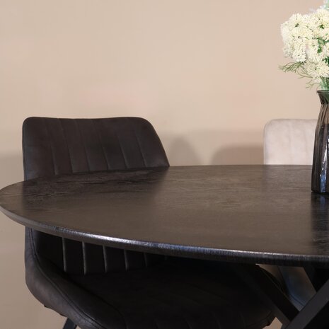 Lizzely Garden & Living Eettafel rond Ronsi Antoinette zwart 140cm ronde tafel