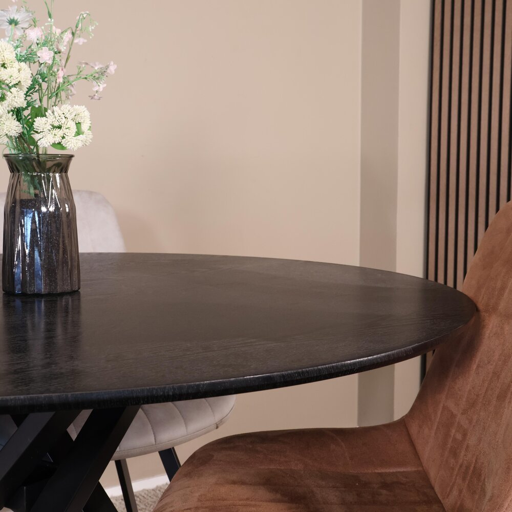 Eettafel rond Ronsi Antoinette zwart 140cm ronde tafel