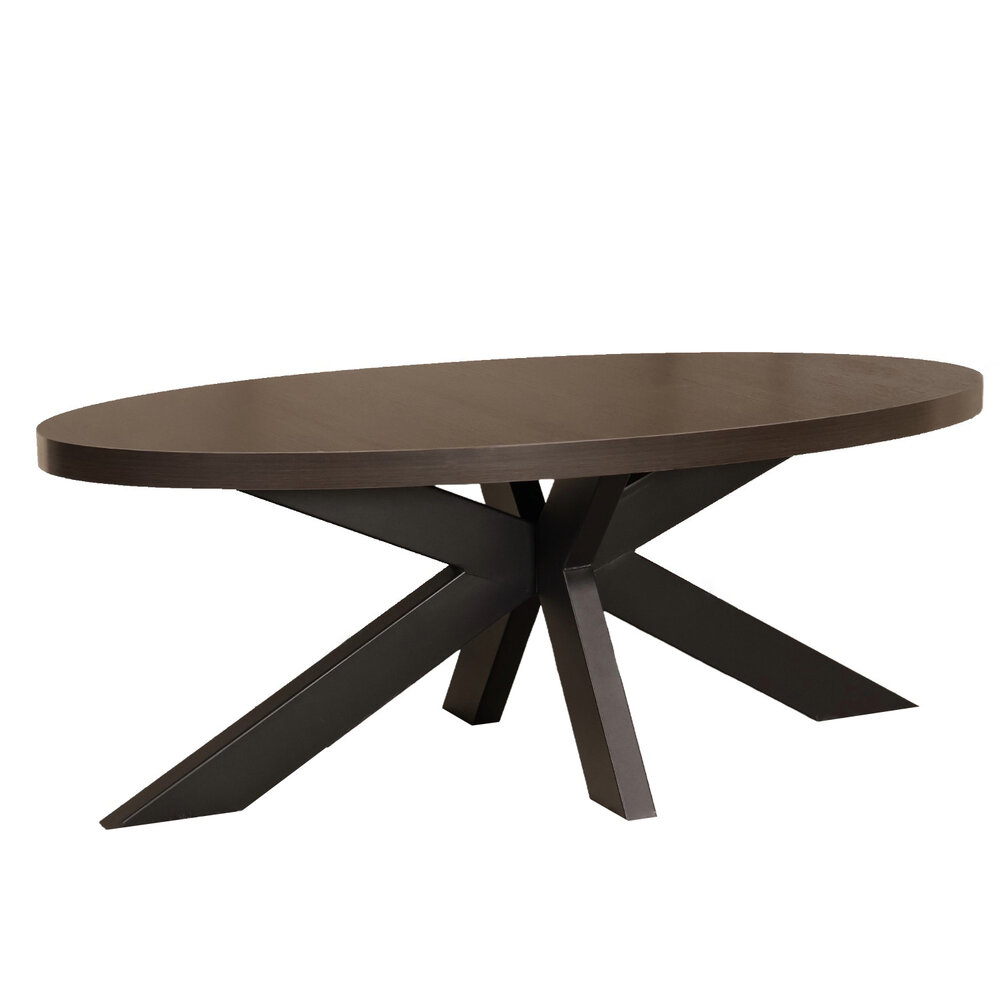 Salontafel ovaal melamine donker walnoot Denzel 120cm