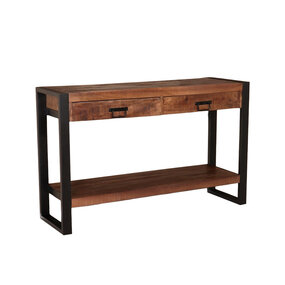 Lizzely Garden & Living Bijzettafel 120cm mangohout Vera bruin