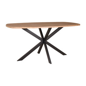 Lizzely Garden & Living Eettafel Deens ovaal 160cm bruin Hero ovale eettafel