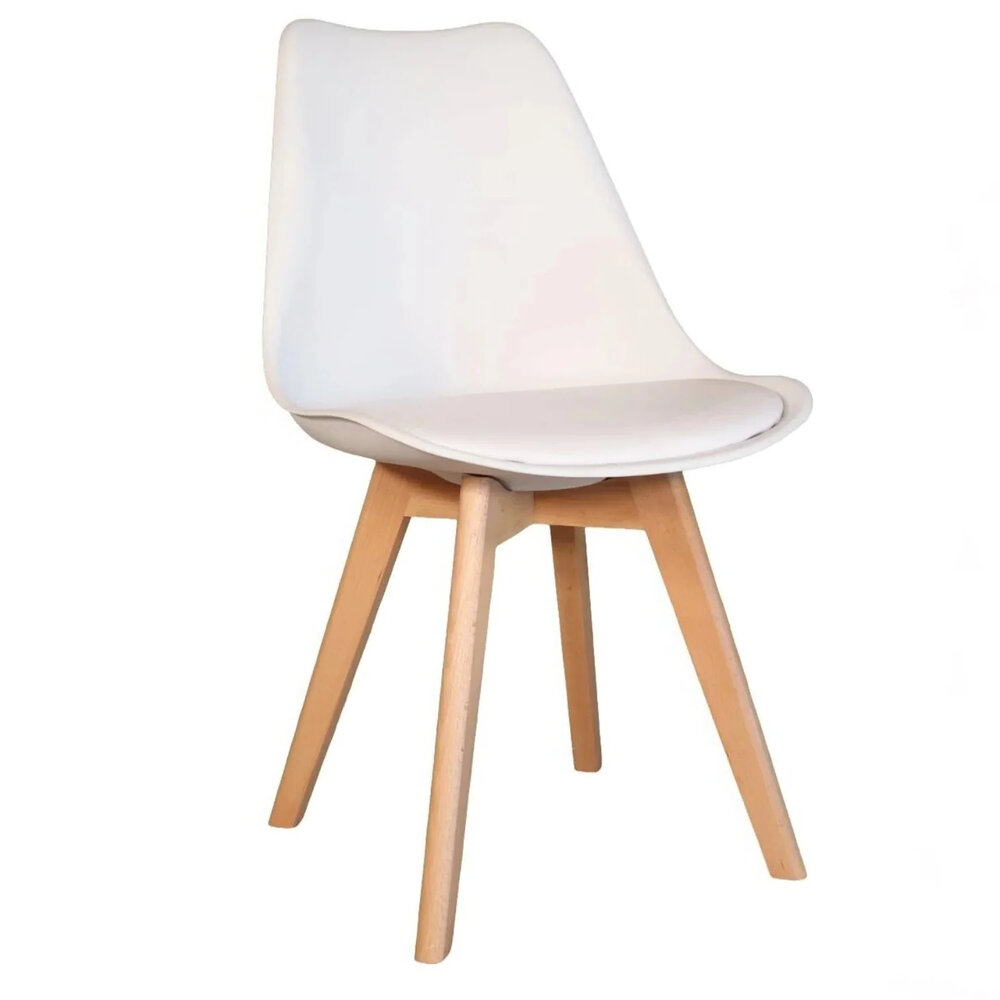 Eetkamerstoel wit met zitvulling Kuipstoel