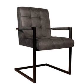 Lizzely Garden & Living Eetkamerstoel met armleuning Milan antraciet microvezel industrieel Lizzely Garden & Living Eetkamerstoel met armleuning Milan antraciet microvezel industrieel