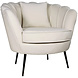 Lizzely Garden & Living Fauteuil zitbank 1 persoons stoel Anna velvet creme bankje