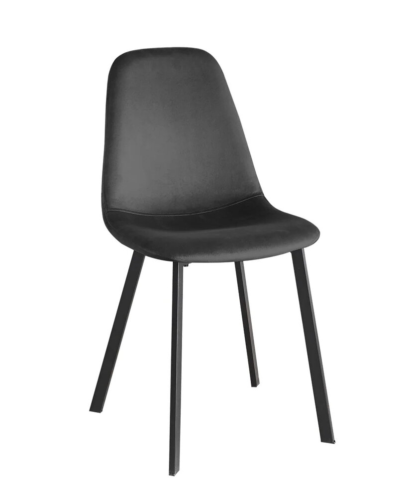 Eetkamerstoel Simpy grijs velvet eetstoel