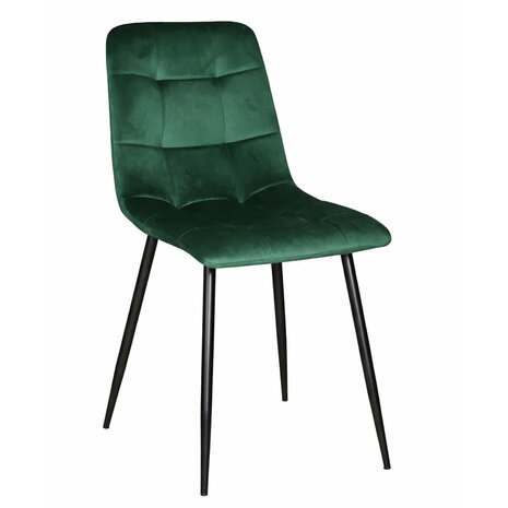 Lizzely Garden & Living Eetkamerstoel Catoo donkergroen velvet eetstoel