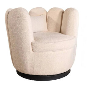 Lizzely Garden & Living Fauteuil Daphne teddy beige draaibare fauteuil