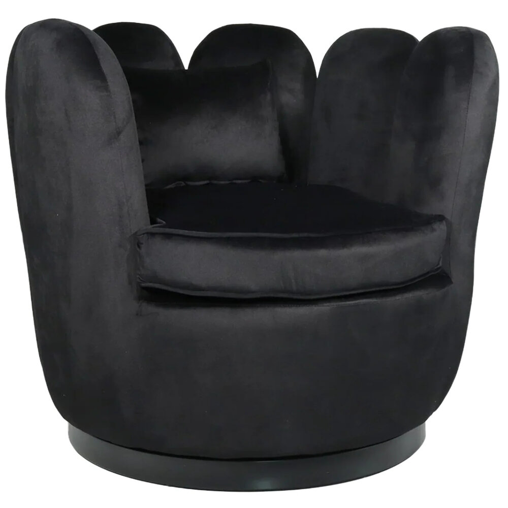 Fauteuil Daphne velvet zwart draaibare fauteuil Fauteuil Daphne velvet zwart draaibare fauteuil