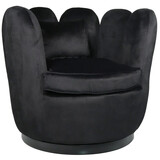 Lizzely Garden & Living Fauteuil Daphne velvet zwart draaibare fauteuil