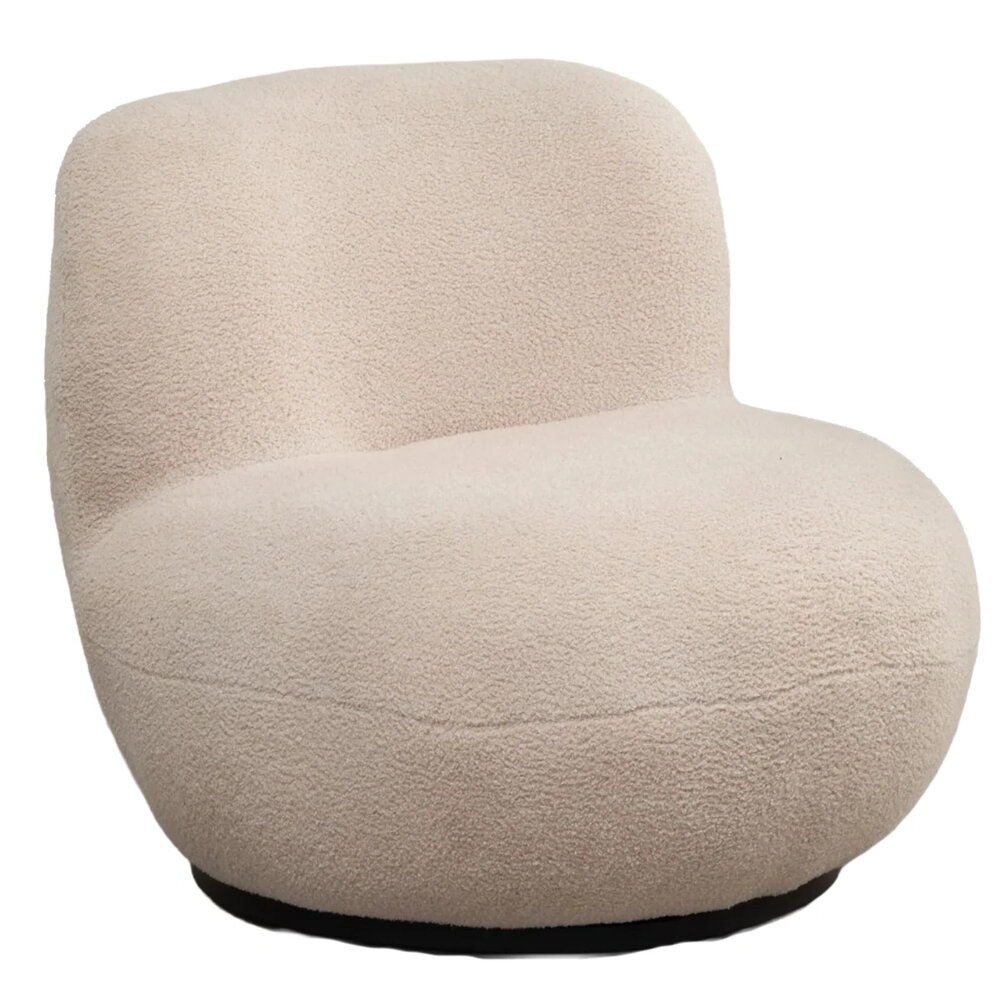 Draai fauteuil Lara teddy zand draaibare fauteuil
