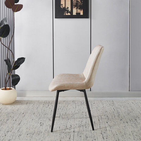 Lizzely Garden & Living Eetkamerstoel Susta lichtgrijs microvezel eetstoel