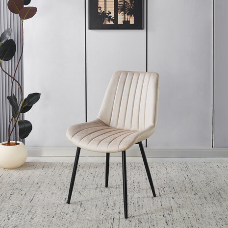 Lizzely Garden & Living Eetkamerstoel Susta lichtgrijs microvezel eetstoel