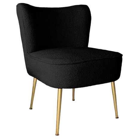 Lizzely Garden & Living Fauteuil zitbank 1 persoons Teddy zwart stoel