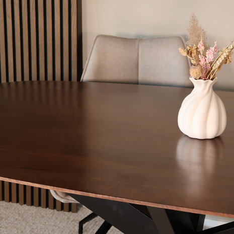 Lizzely Garden & Living Eettafel deens ovaal mangohout 180cm Austin walnoot bruin ovale tafel duurzaam mango eetkamertafel