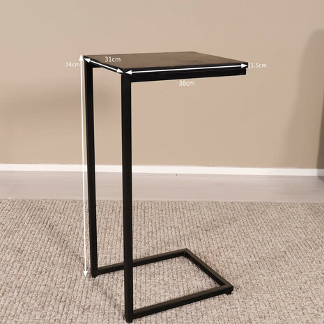 Lizzely Garden & Living Bijzettafel Industrieel Jerry 74cm zwart mangohout