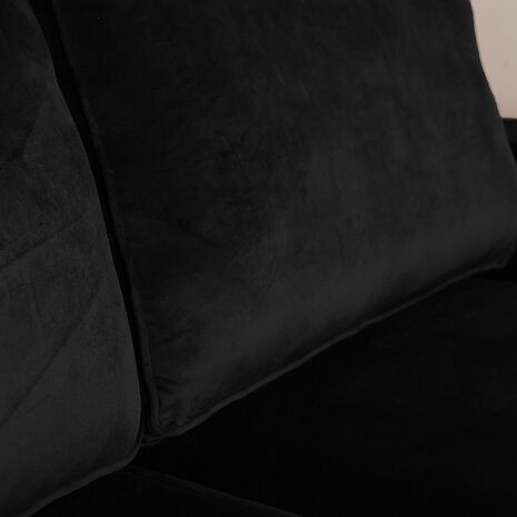 Lizzely Garden & Living Zitbank Zora 2,5-zits zwart velvet bank stof bankstel
